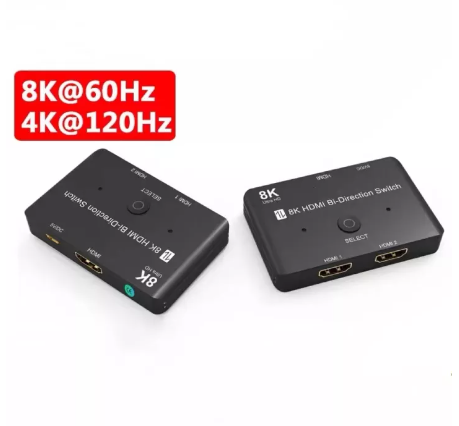 GE98-RNG- หัวแปลง อแดปเตอร์ HDMI คุณภาพ8K 2-in-1out และ 1-in-2 out สำหรับPS4/3 Box มอนิเตอร์รับสส่งภาพทั่วไป HDMI Splitter 8K HDMI Switch Bi-Direction 1x2/2x1 Adapter HDMI Switcher 2 in 1 out for PS4/