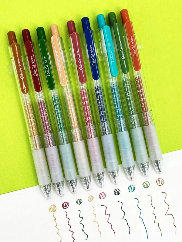 ปากกาลูกลื่น หลากสี 9 ชิ้น s-76