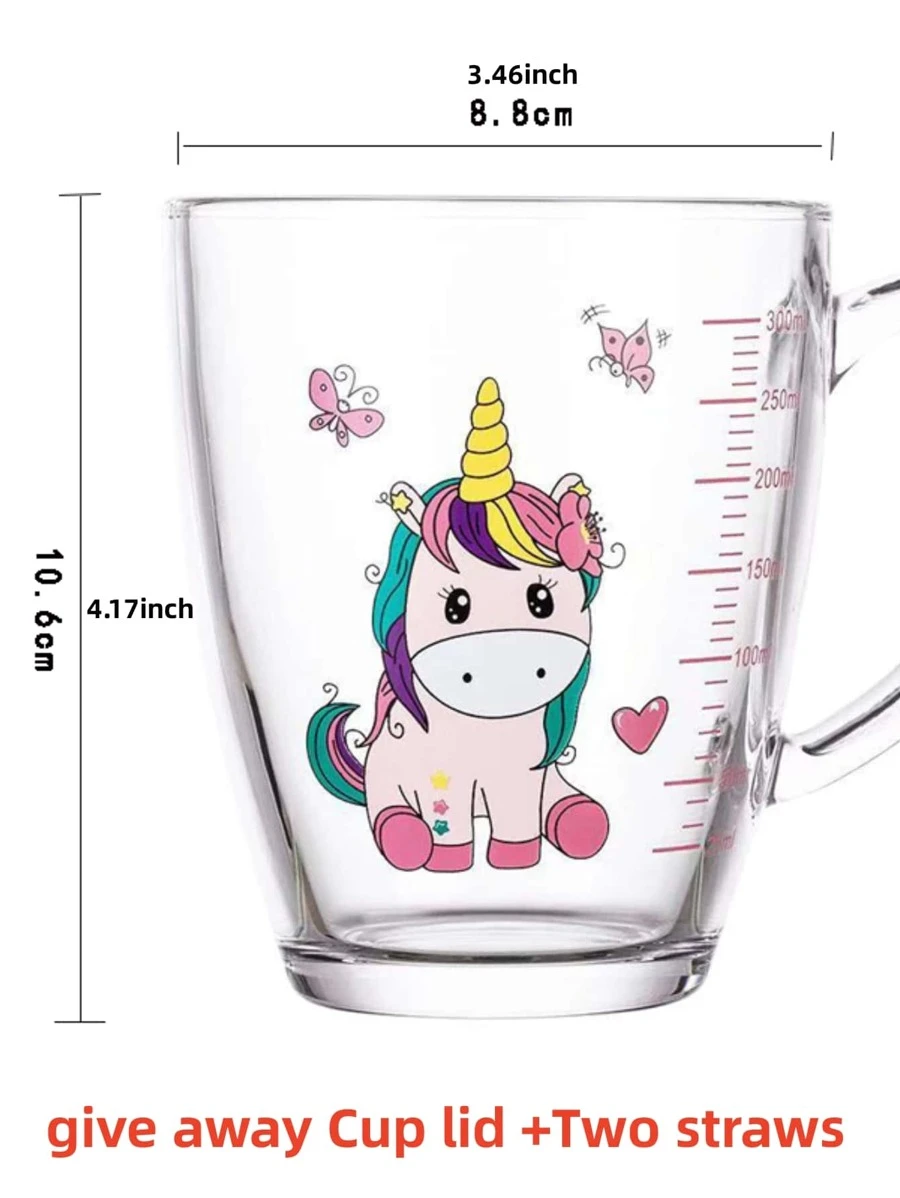 แก้วมัค กระจก น่ารัก ลาย การ์ตูน ยูนิคอร์น สำหรับ บ้าน 1 ชิ้น pp-78