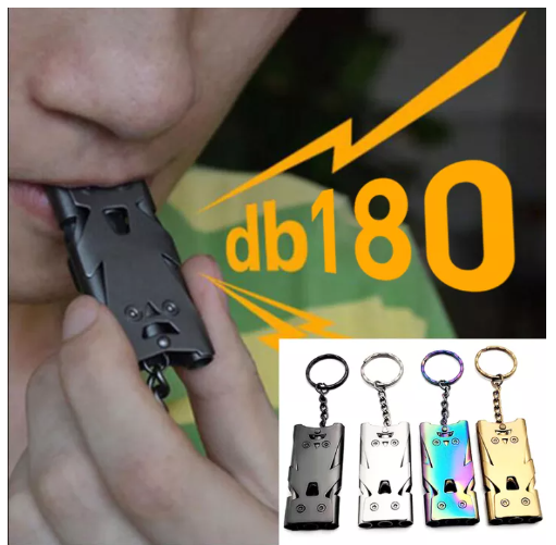 DK41-นกหวีดแบบพกพา Triple ท่อ Decibel นกหวีดกลางแจ้งฉุกเฉิน SOS นกหวีดพวงกุญแจ EDC เครื่องมือกลางแจ้งเชียร์ลีดเดอร์กีฬานกหวีด