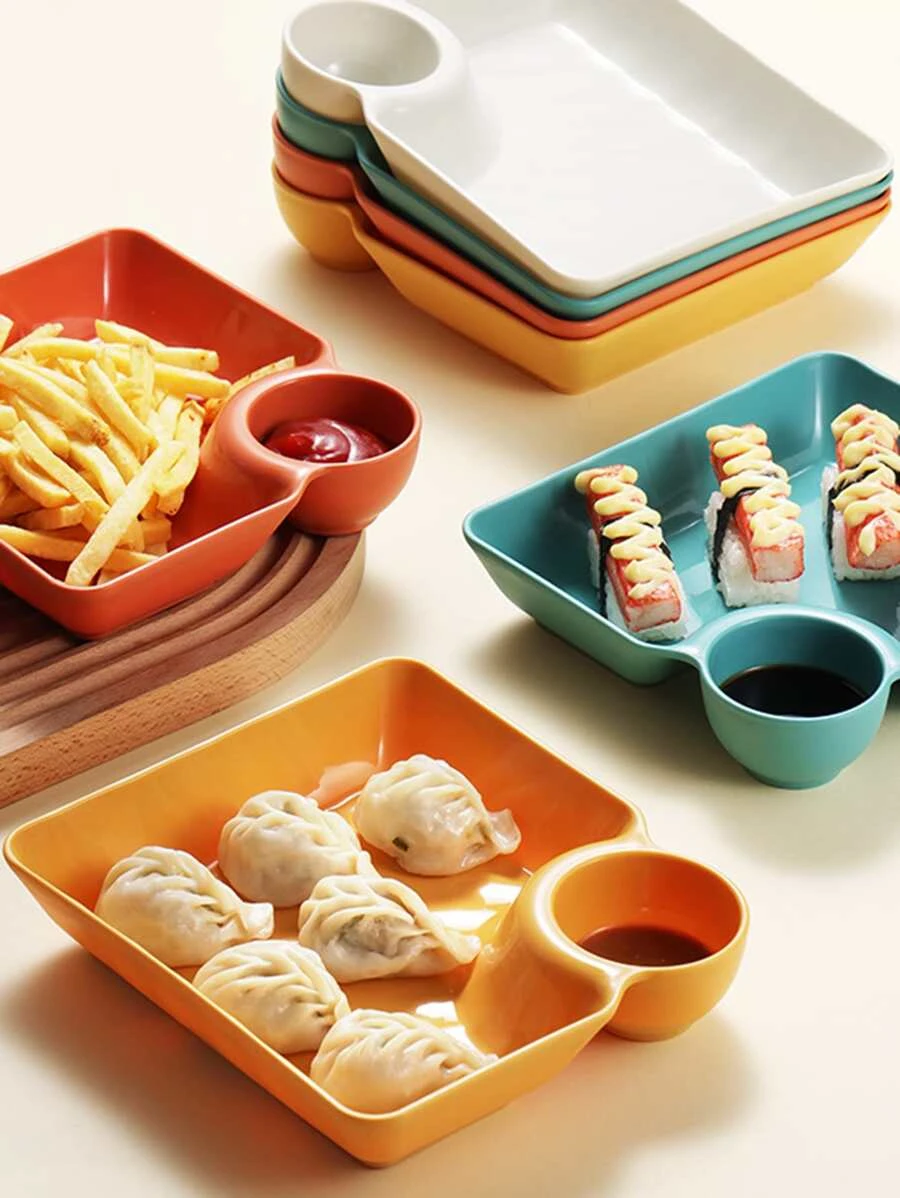 จาน สีพื้น 4 ชิ้น ff-1