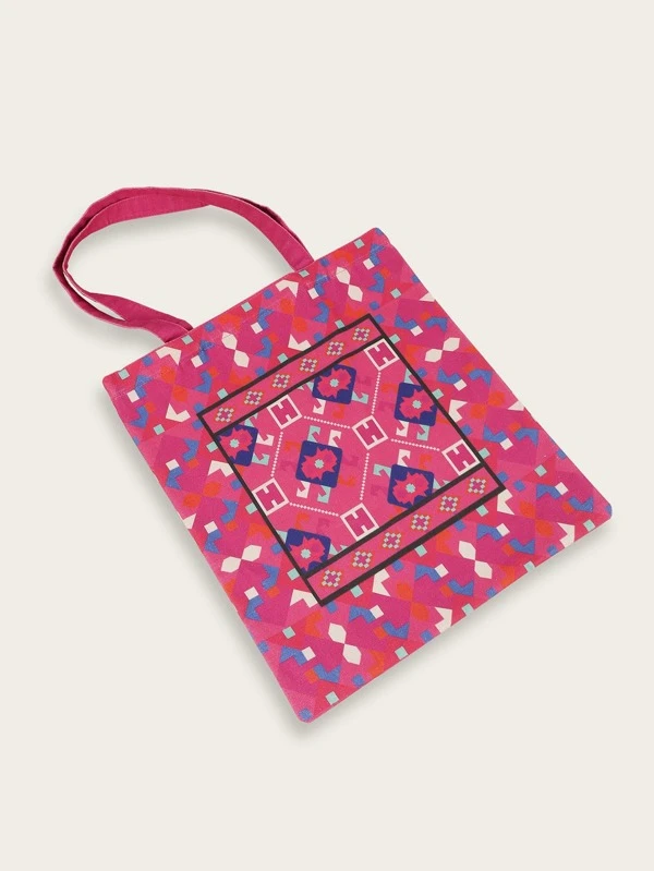 กระเป๋าช้อปปิ้ง ผ้าใบ ลวดลาย เรขาคณิต n-54