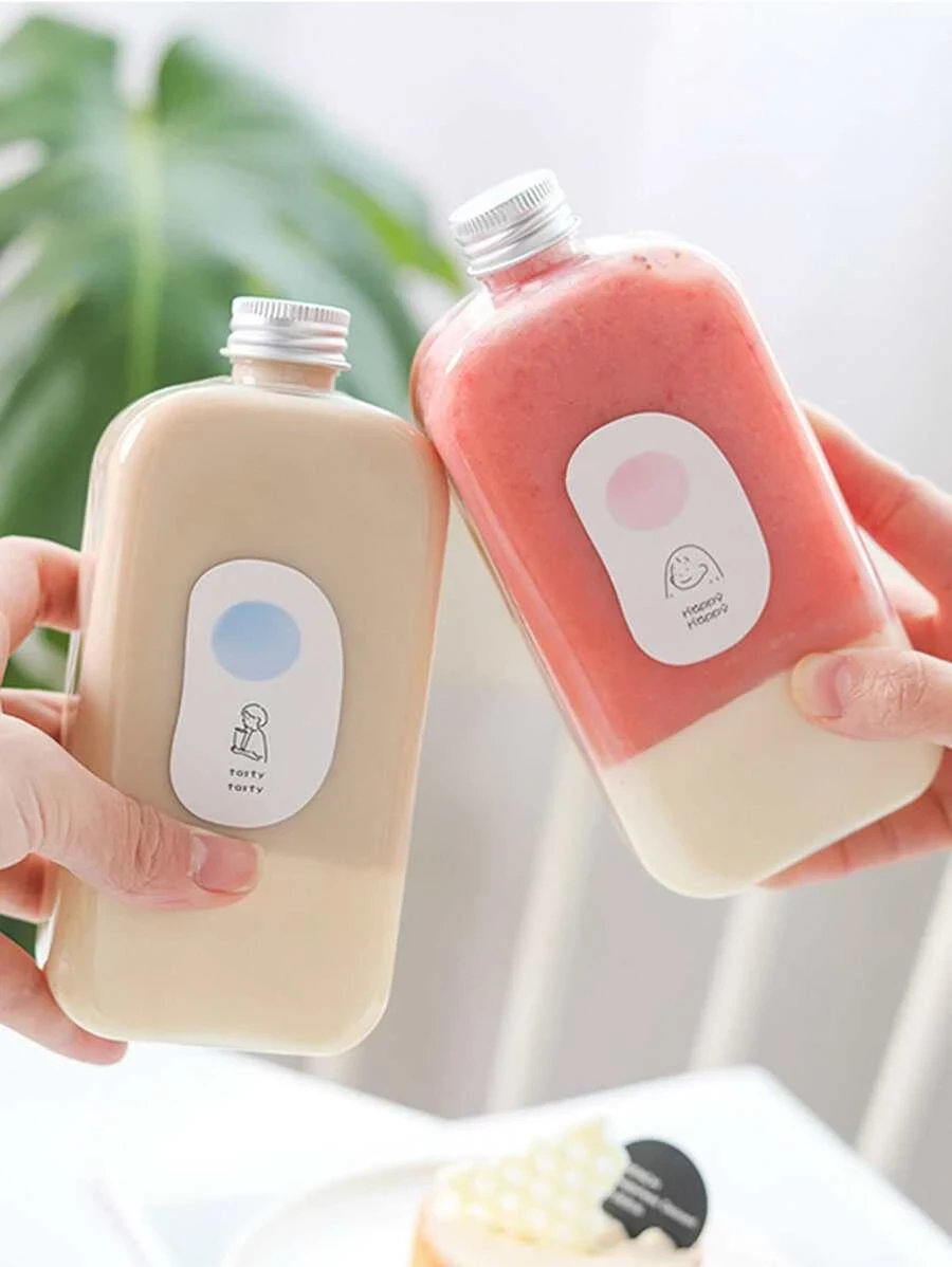 ขวดน้ำใส 1 ชิ้นพร้อมสติ๊กเกอร์  oo-217