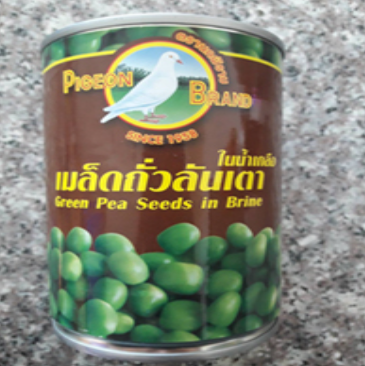 FF74-ถั่วลันเตาในน้ำเกลือนกพิราบ Green Pea Seeds in Brine (400g)