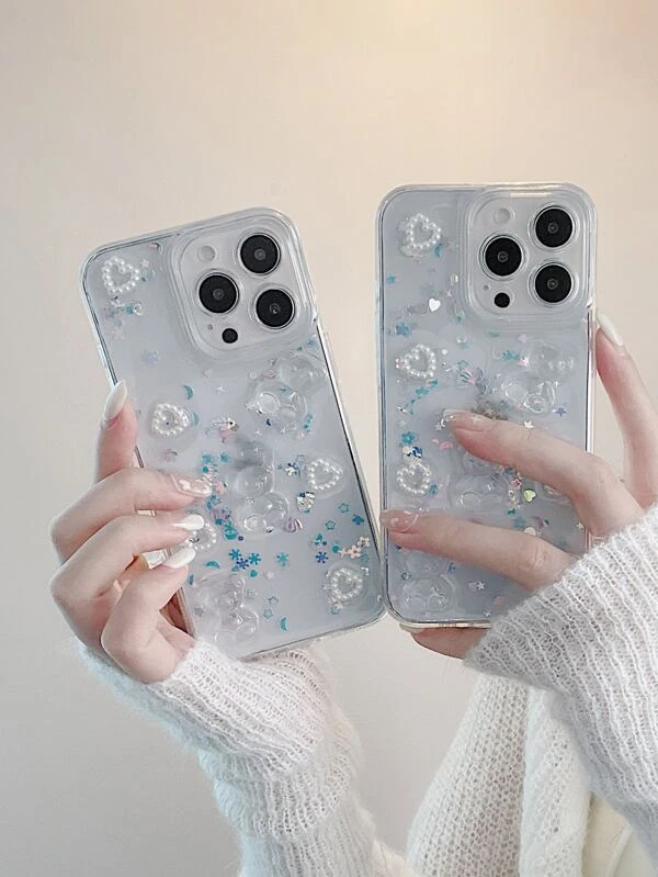 เคส โทรศัพท์ แบบใส หมี เรซินสังเคราะห์ c-51