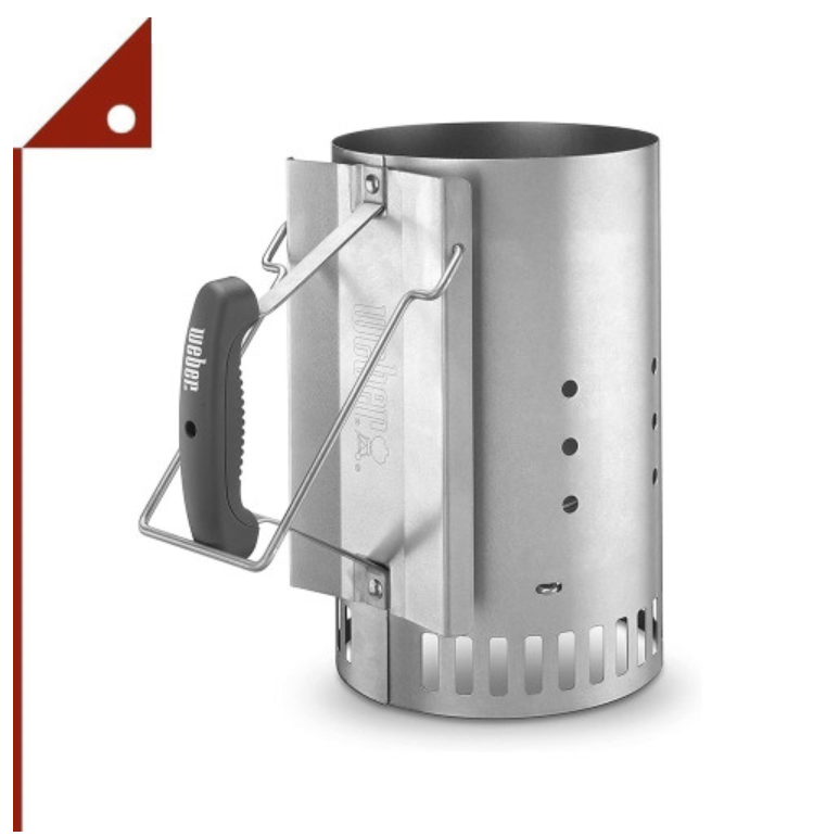 P01-Weber : WBR7429* ที่ติดถ่าน Rapidfire Chimney Starter Standard, Silver