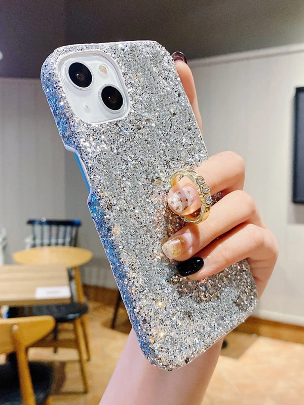 เคส โทรศัพท์ กลิตเตอร์ พร้อม ที่ใส่แหวน ตกแต่ง พลอยเทียม แ-92