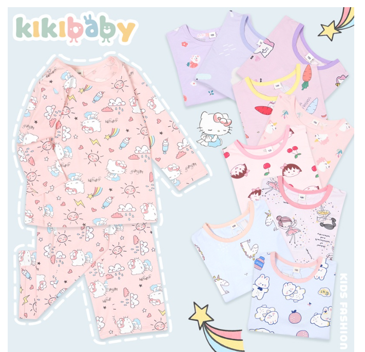 SA-94>[120-140]?ชุดนอนคิตตี้เด็ก?ชุดนอนเด็กผู้หญิง ผ้านิ่มเด้ง ชุดนอนเด็กแขนยาว ชุดนอนเด็ก ชุดนอนเด็กเล็ก KIKIBABY_BC042