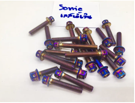 FU151-น็อตชุดแคร้ง น็อตแคร้งเครื่อง Honda SONIC น็อตสแตนเลสแท้ ลายหัวเจาะ (จำนวน 21 ตัว)สีน้ำเงิน น็อตแคร้งเครื่อง SONIC อะไหล่แต่ง
