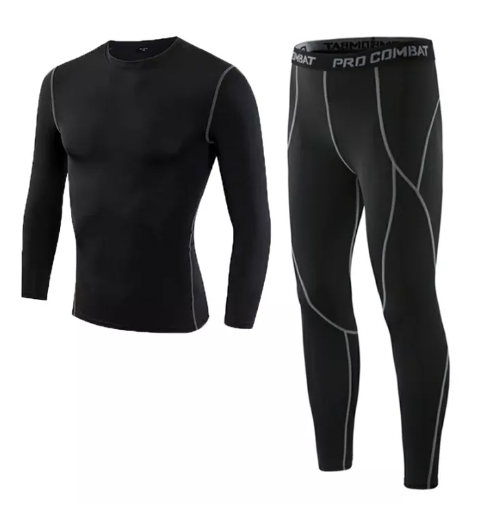 Z99-ชุดกีฬาสำหรับผู้ชาย เซต2ชิ้น แขนยาว+กางเกงขายาว ฟิตเนส/เทรนนิ่ง/วิ่ง/ปั่นจักรยาน /ว่ายน้ำ [กทม. พร้อมส่ง]