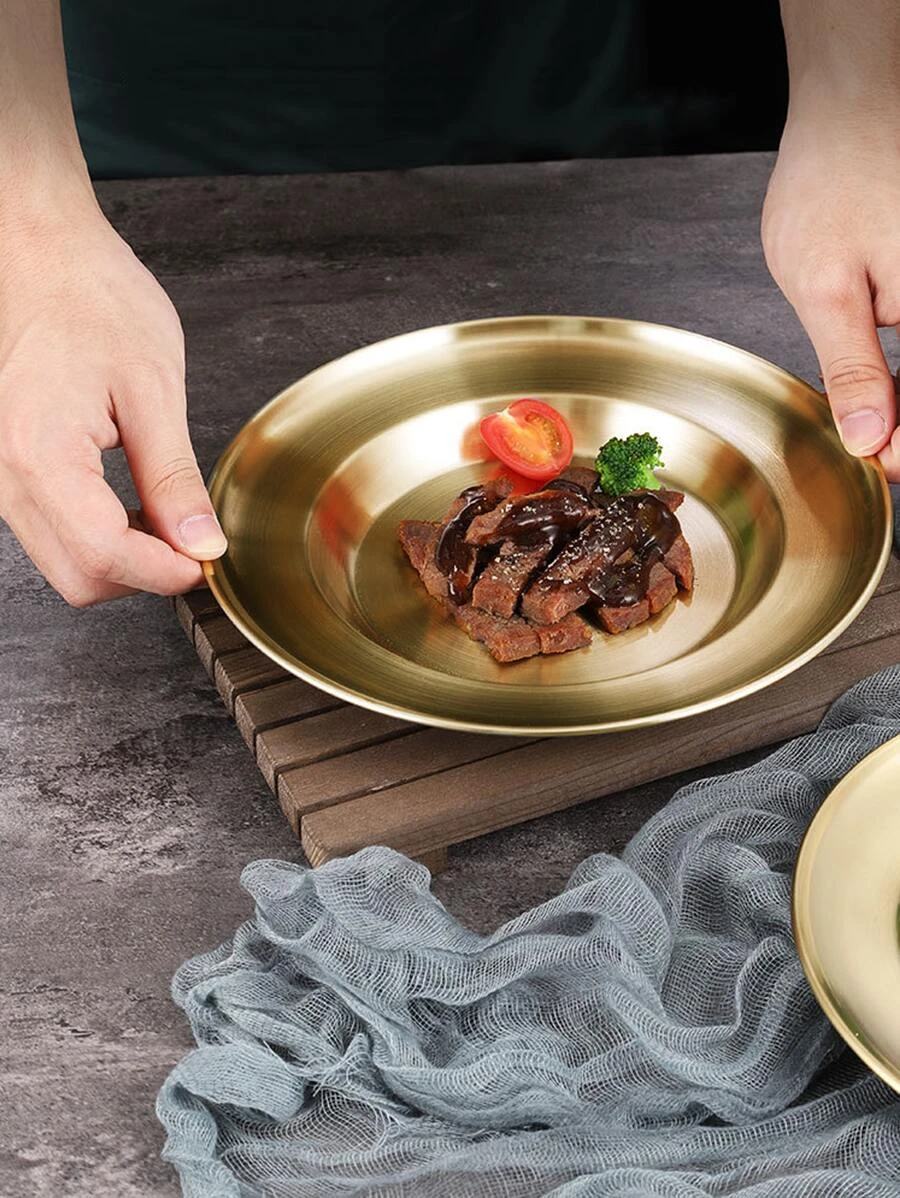 จาน มินิมอล สแตนเลส 1 ชิ้น  ff-69