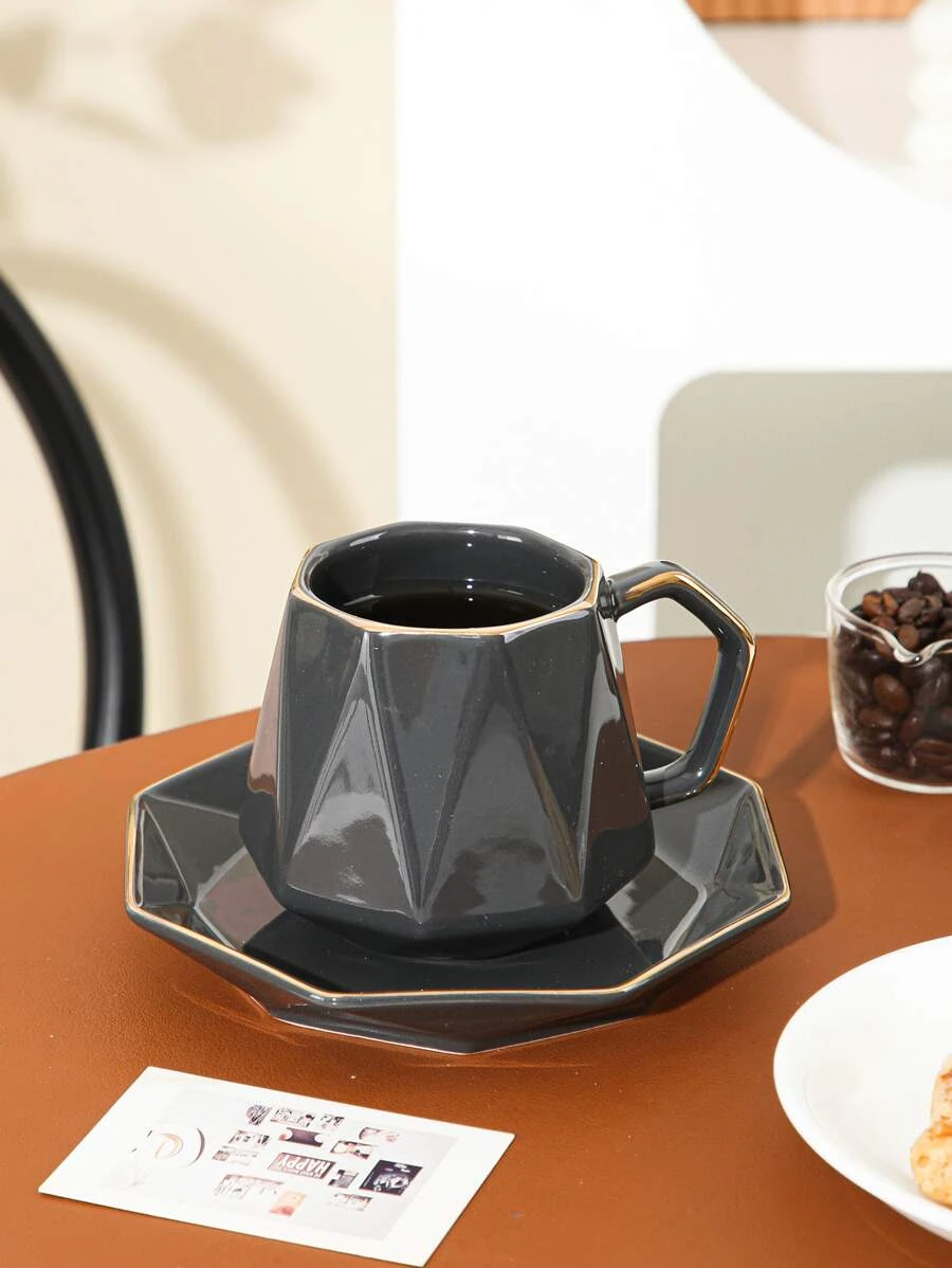 2 ชิ้น/เซ็ต แก้วมัค & สไตล์ยุโรป เมทัลลิค ตัดแต่ง แก้วมัค เซ็ต สำหรับ บ้าน  oo-168