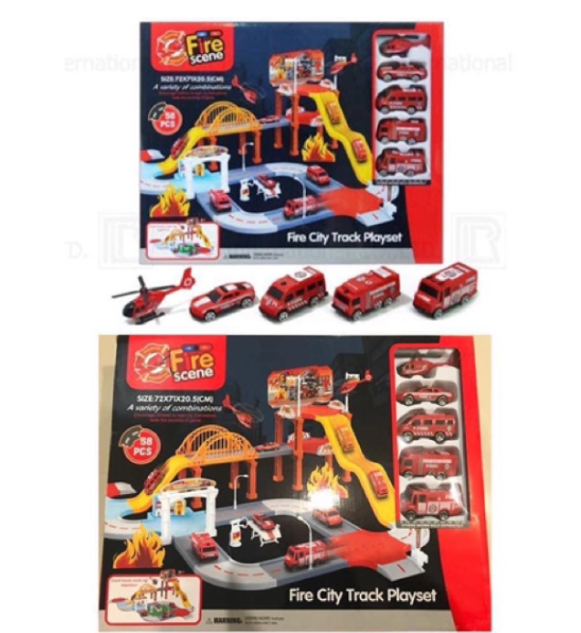 MM33-Fire City Track Playset ชุดของเล่นดับเพลิงชุดใหญ่