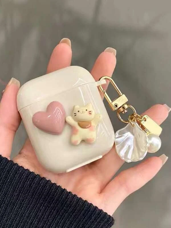 เคสหูฟัง ตกแต่ง การ์ตูน แมว & หัวใจ e-2