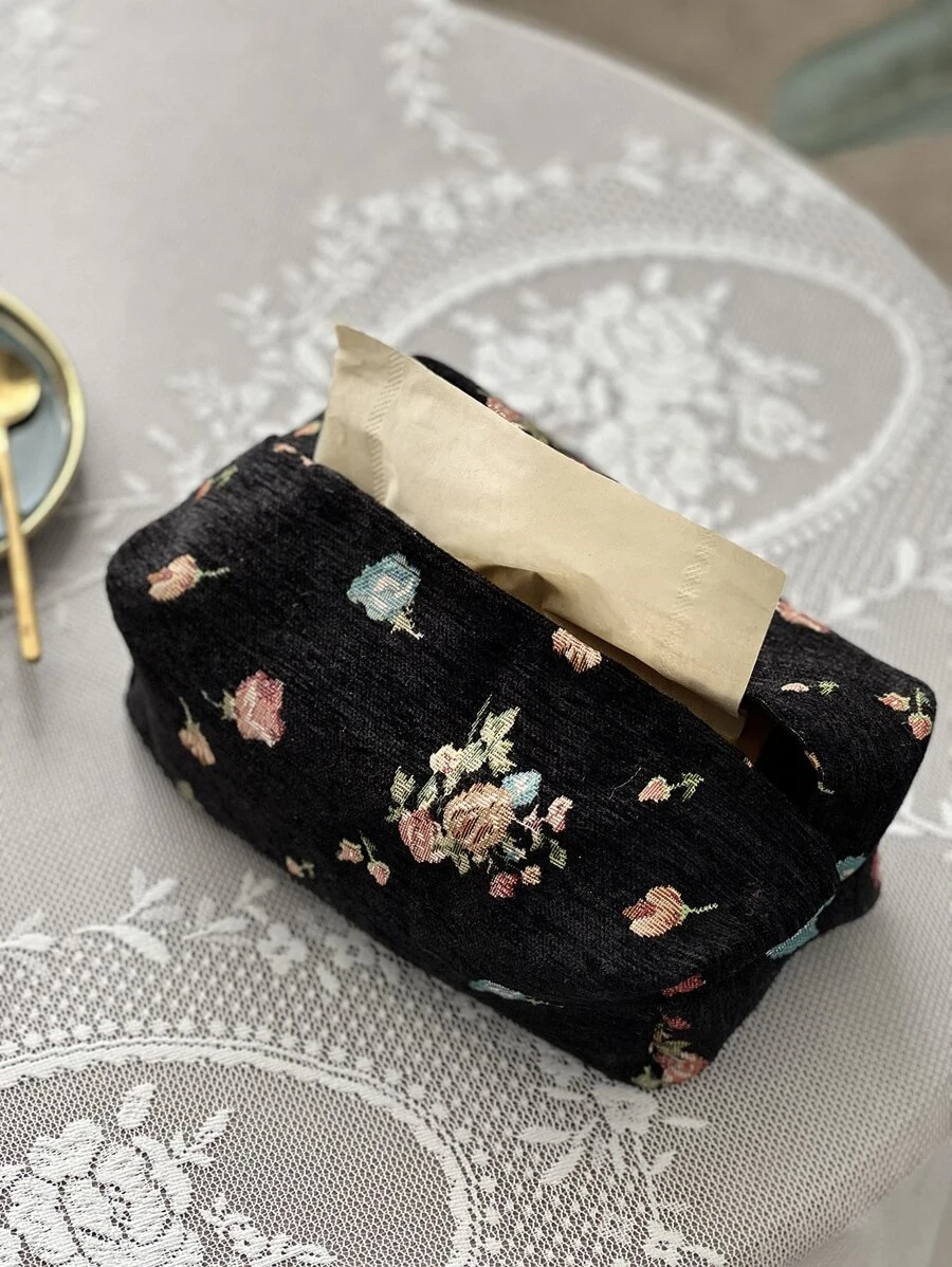 ถุงเก็บทิชชู่ ลาย ดอกไม้ 1 ชิ้น  nn-155