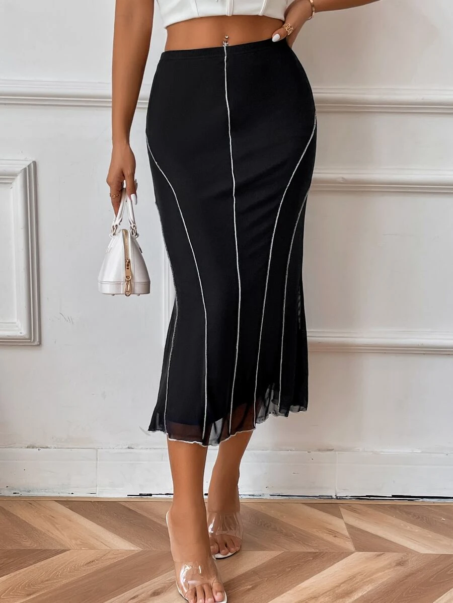 SXY กระโปรง เย็บตะเข็บ ชายเมอร์เมด jj-90