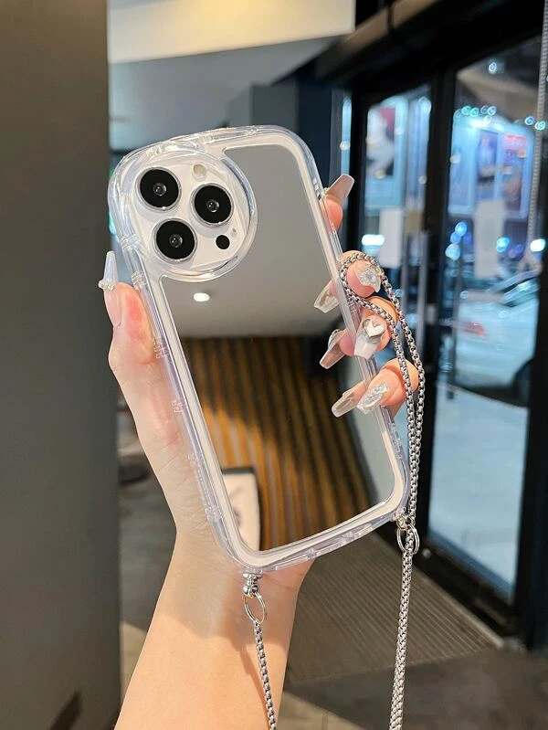 เคสโทรศัพท์กระจก พร้อมสายคล้อง c-76