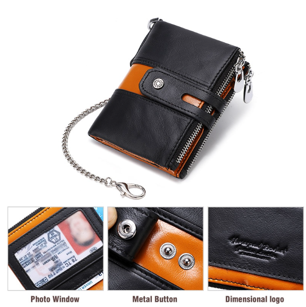 HU12-Humerpaul กระเป๋าสตางค์หนังแท้ 100% กระเป๋าใส่เหรียญกระเป๋าใส่เหรียญแฟชั่นผู้ชาย