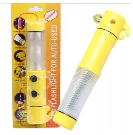 ROB98-ไฟฉาย และค้อนทุบกระจกในตัวเดียว ไฟฉายนิรภัย ไฟฉายฉุกเฉิน