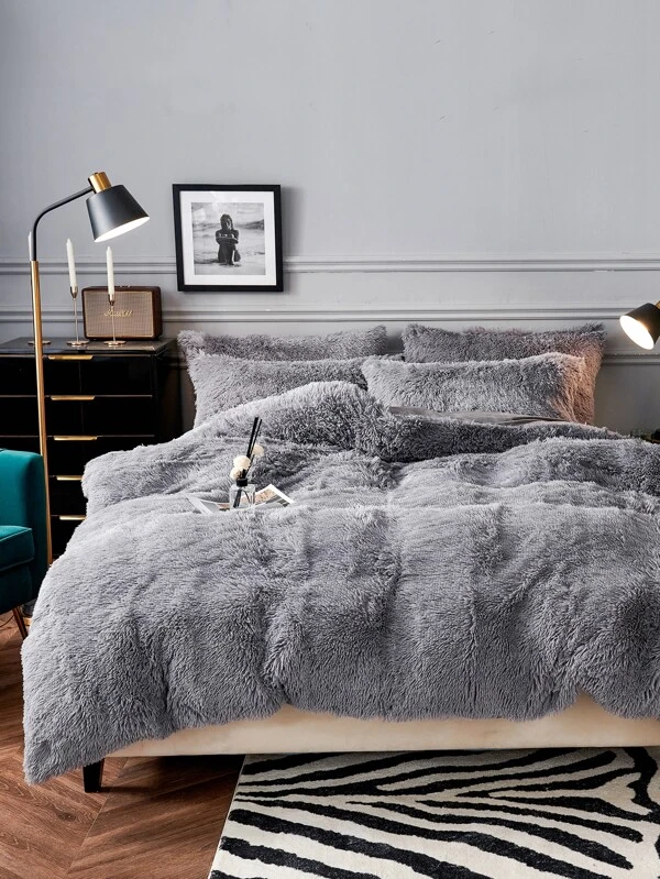 Solid Plush Shaggy Bedding Set ไม่มีฟิลเลอร์ t-101