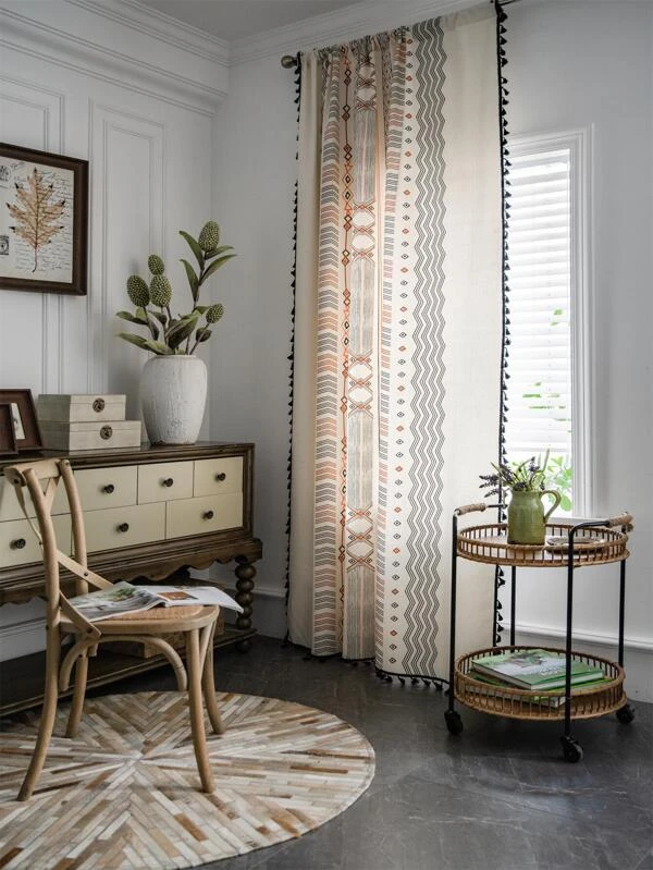 ผ้าม่านเดี่ยว สไตล์ เรขาคณิต  026