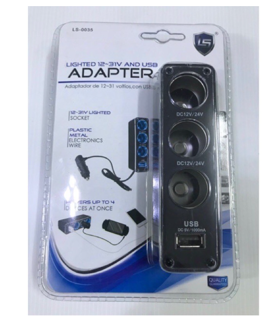 MW57-อุปกรณ์ภายในรถยนต์ ที่ชาร์จในรถ 3 ช่องจุด 1 USB , LS- 0035 Quick Car Charger ที่ชาร์ตในรถยนต์ ที่ชาร์จแบตในรถ