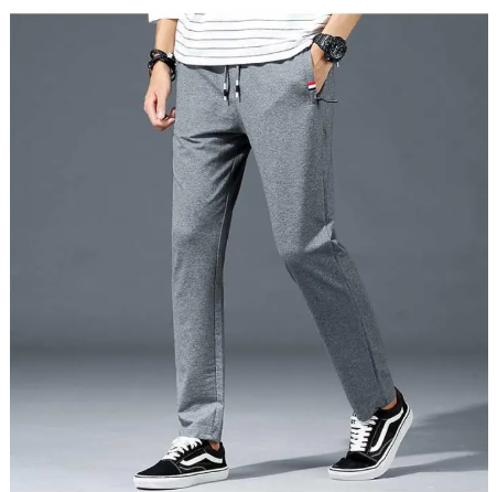 FJ82-【M-6XL】กางเกงลำลองผู้ชายกางเกงกีฬาผ้าฝ้ายกางเกงทรงตรงสีทึบแฟชั่นเรียบง่ายทรงหลวมไซส์ใหญ่