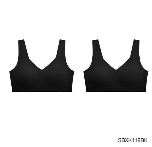 BRA92 (Set 2 ชิ้น) Sabina เสื้อชั้นใน (ไม่มีโครง) รุ่น Seamless Fit รหัส SBXK119 สีดำ