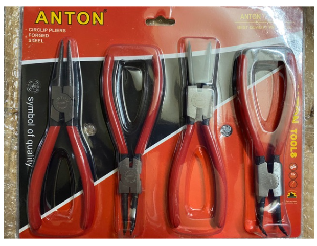 MW12-คีม คีมถ่างแหวน คีมหุบ คีมถ่าง 4ตัวชุด 7” ANTON