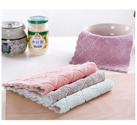 ROB09-ผ้า ผ้าทำความสะอาด Multi-Function Cleaning Cloths Microfiber Dishcloths Kitchen Towels Home รุ่น 5247