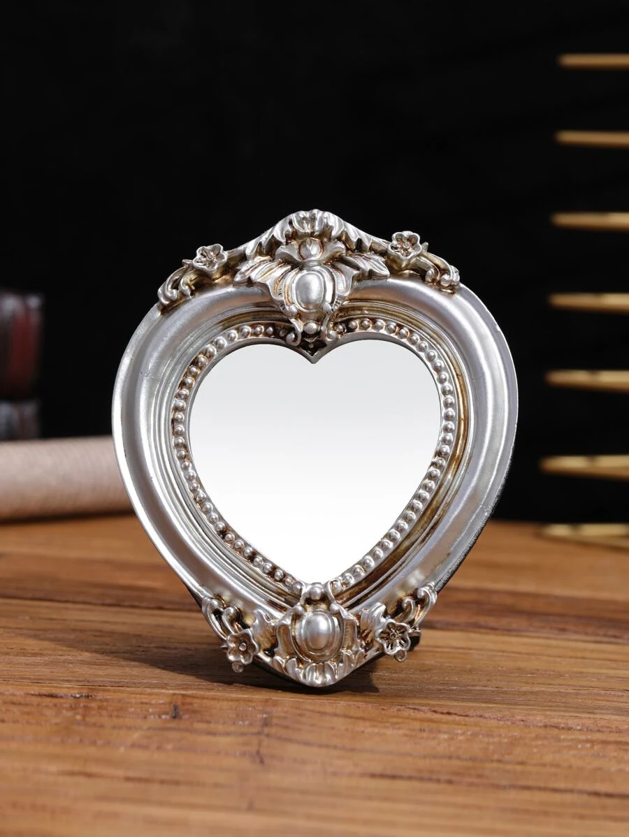 กระจก 1 ชิ้น ลายหัวใจ วินเทจ  k-90