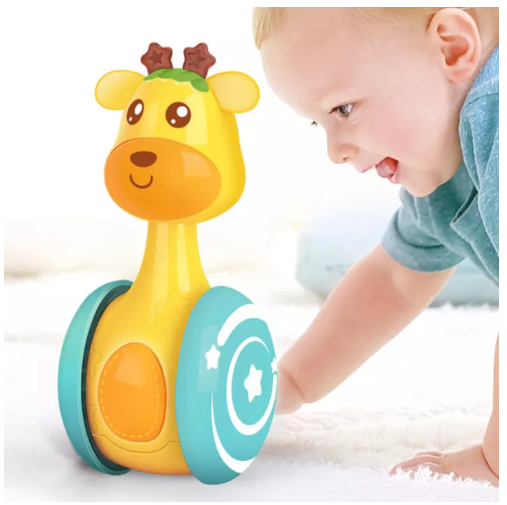 GO38-แก้วน้ำสั่น ยีราฟแก้ว Babyonline รถของเล่นยีราฟล้มลุก ของเล่นเพื่อการศึกษาสำหรับเด็ก กวางน่ารัก