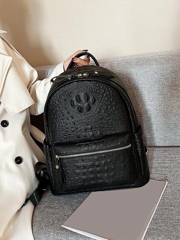 กระเป๋าเป้ คลาสสิค ลายนูนจระเข้   ll-100