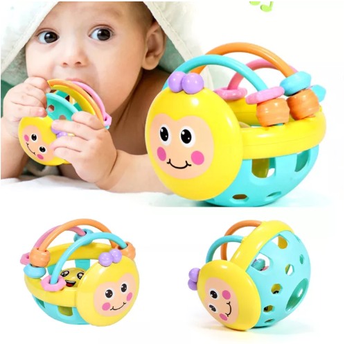 GO31-จับลูกบอลของเล่น ของเล่นเด็กเขย่ามือ ผึ้ง มีเสียงกุ๊งกิ๊ง ยางกัดสีอ่อน ปลอดภัย เหมาะสำหรับเสียงเมื่อทารกสั่น