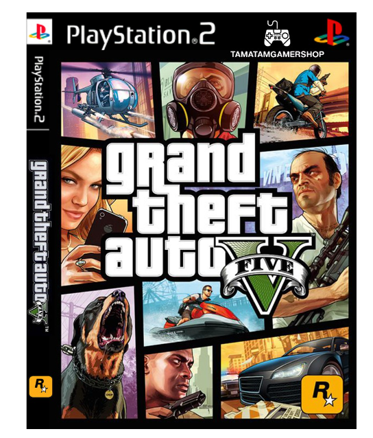 TM05-แผ่นเกมส์ps2 GTA V ps2 เล่นได้2คน เกมเพทู แผ่นไรท์play2 Grand Theft AutoV gta5 gtav ps2
