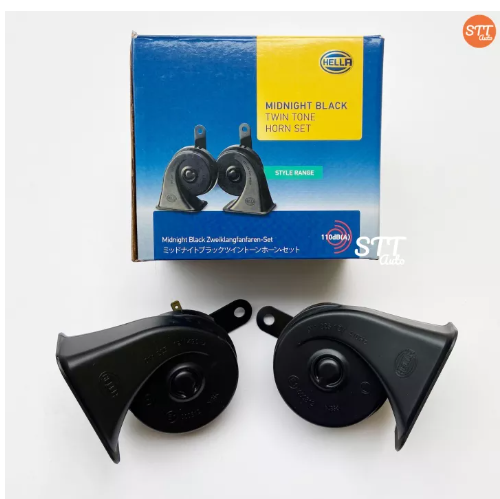 JIM55-HELLA แท้ แตรหอย เสียงเบนซ์ HELLA MIDNIGHT BLACK 12V (1คู่) ใส่ได้ทั้งมอเตอร์ไซด์และรถยนต์