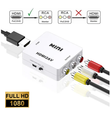 PD42-HDMI to AV Converter (1080P) แปลงสัญญาณภาพและเสียงจาก HDMI เป็น AV (สีขาว&ดำ)#A-052