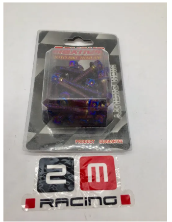 FU155-น็อตชุดแคร้ง น็อตแคร้งเครื่อง สำหรับรุ่น Honda WAVE125 น็อตสแตนเลสแท้ ลายหัวเจาะ (จำนวน 21 ตัว)สีน้ำเงิน น็อตแคร้งเครื่อง WAVE อะไหล่แต่ง