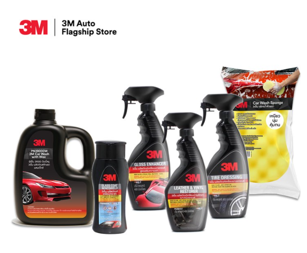 GX240-3M แชมพูล้างรถ PN39000W +PN08889LT+PN39034LT+PN39040LT+PN39042LT+ฟองน้ำ 3M