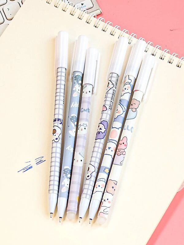 ปากกาเจล ภาพ การ์ตูน 6 ชิ้น s-63