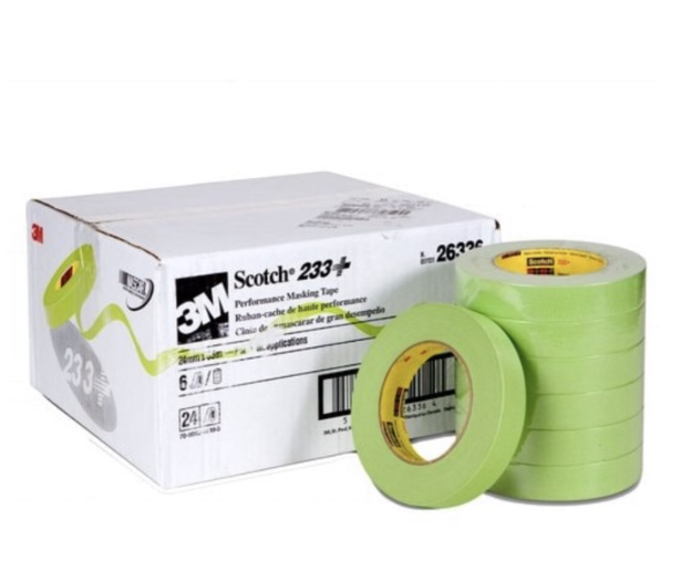 AC100-3M 26336 กระดาษกาวย่นสีเขียว Performance Masking Tape รุ่น 233+ ขนาด 24 มม. x 55 เมตร