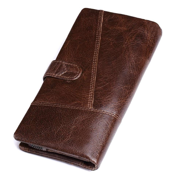 RAY95-KAVIS แบรนด์หรูหนังวัวแท้ 100% Portomonee กระเป๋าสตางค์วินเทจชายกระเป๋าสตางค์ผู้ชายคลัทช์ยาวพร้อมกระเป๋าใส่เหรียญ Rfid