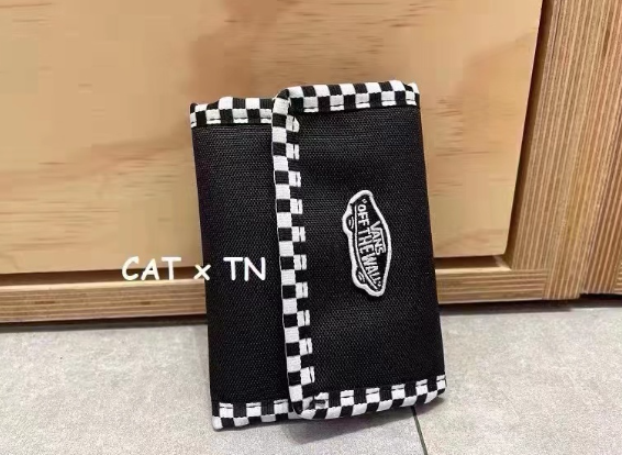 TOP54-VANS Tide Camouflage Velcro พับผ้าใบกระเป๋าสตางค์ ID Card Holder