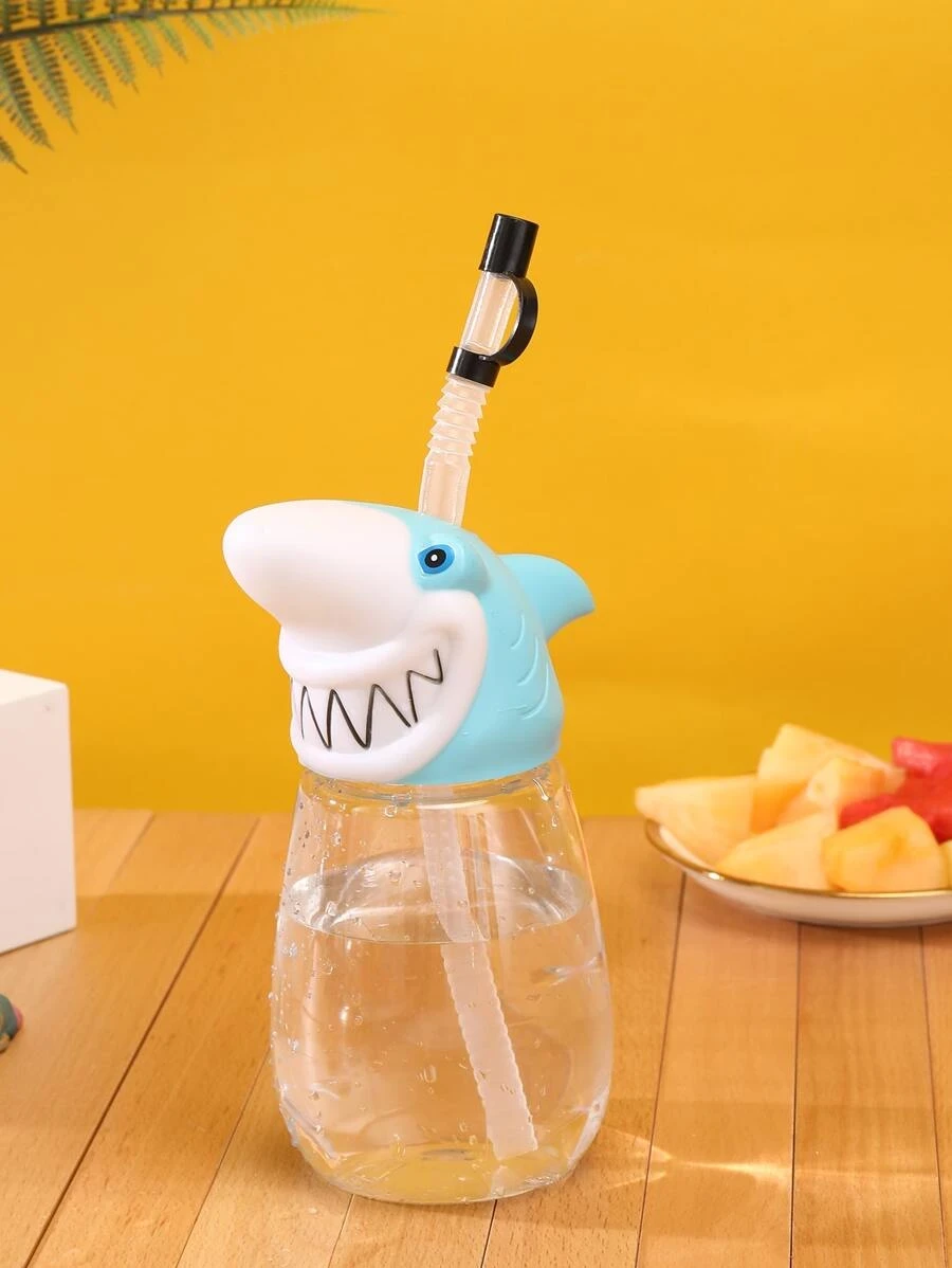 ขวดน้ำมีหลอด การ์ตูน ฉลาม ออกแบบ 1 ชิ้น oo-218