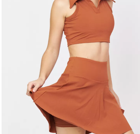 SF29-Luxeflex Sculpted Skirt (Morocco) - กระโปรงสั้นน้ำตาล / กางเกงซับใน กระโปรงออกกำลังกาย กระโปรงกีฬา เสื้อผ้ากีฬา