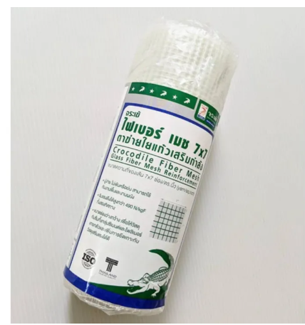 PO53-จระเข้ ไฟเบอร์เมช7×7 ตาข่ายใยแก้วเสริมกำลัง กว้าง0.2ม.×ยาว10ม.