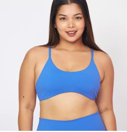 SF03-Soft flex Curved Bra (Cobalt) - สปอร์ตบราสีน้ำเงินสด / ชุดชั้นในออกกำลังกาย บราไขว้หลัง