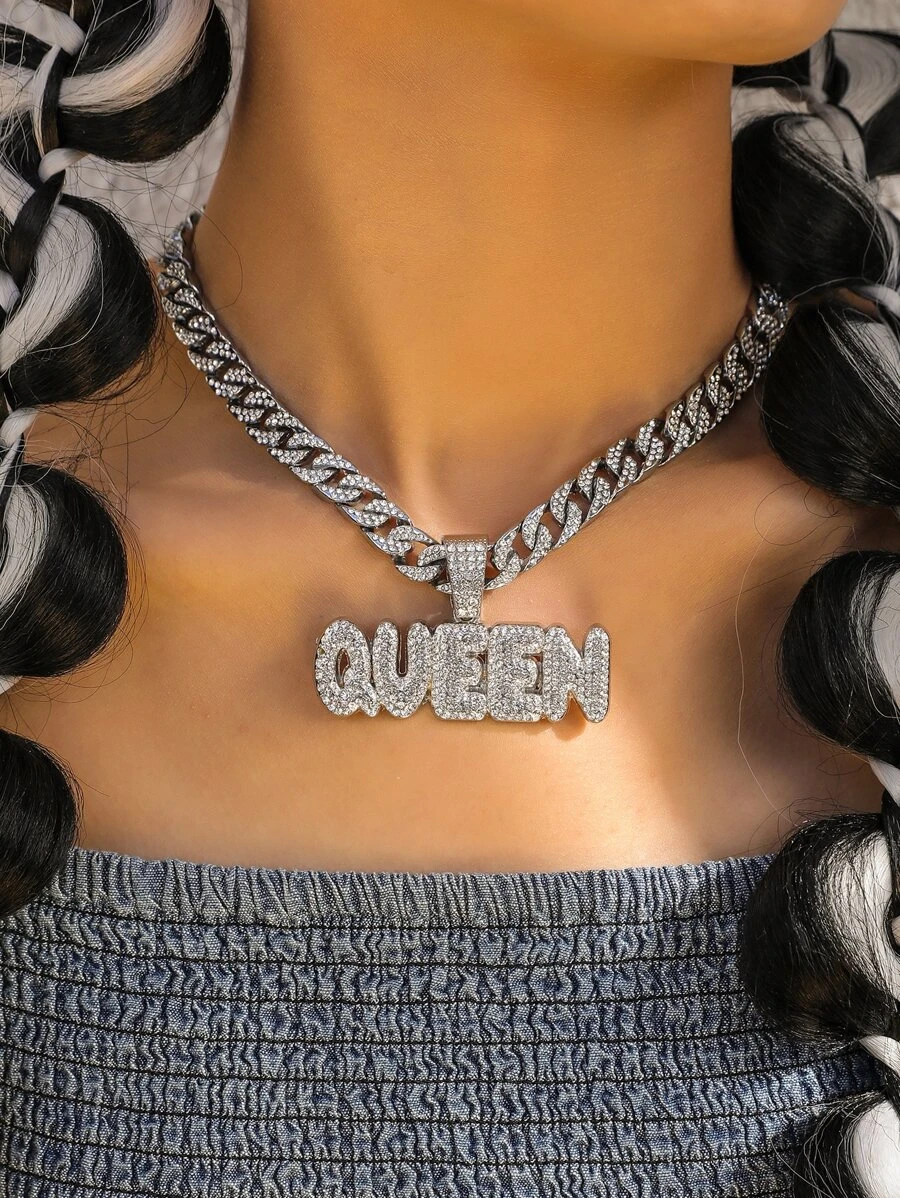 สร้อยคอ จี้ ตัวอักษร พลอยเทียม kk-171