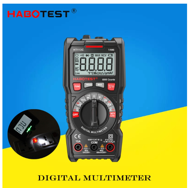 TH48-gxu HABOTEST HT113C อัตโนมัติช่วงความแม่นยำสูงดิจิตอลมัลติมิเตอร์ช่างไฟฟ้าขนาดเล็กในครัวเรือน Anti-Burning Un cpu