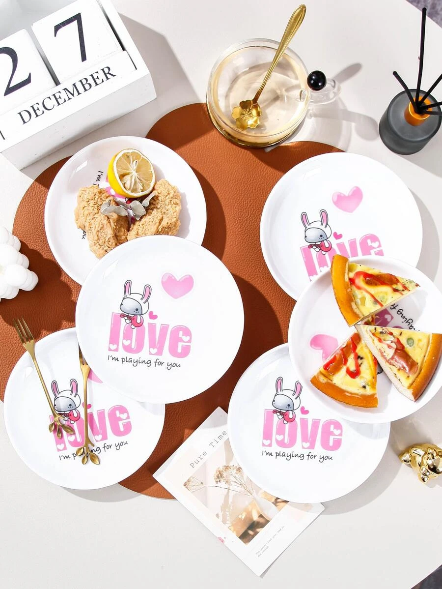 จาน กราฟฟิค การ์ตูน & ตัวอักษร 1 ชิ้น  ff-65